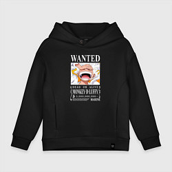 Толстовка оверсайз детская Monkey D Luffy - wanted, цвет: черный