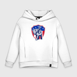 Толстовка оверсайз детская Elephant USA, цвет: белый