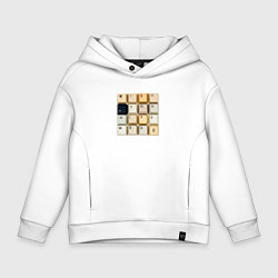 Толстовка оверсайз детская Wish you - клавиши клавиатуры, цвет: белый