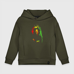 Толстовка оверсайз детская Bob Marley vibe, цвет: хаки