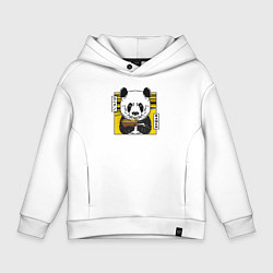 Толстовка оверсайз детская Панда рамен, цвет: белый