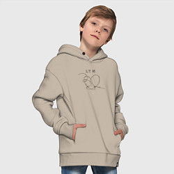Толстовка оверсайз детская BTS Love, цвет: миндальный — фото 2