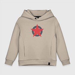 Толстовка оверсайз детская Red star symbol, цвет: миндальный