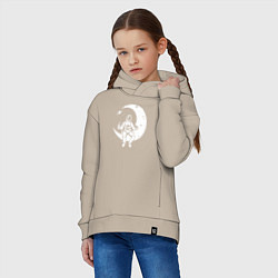 Толстовка оверсайз детская Завтрак на луне, цвет: миндальный — фото 2