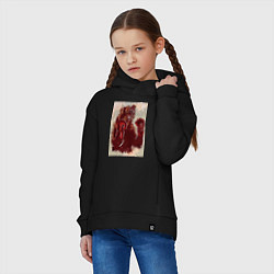 Толстовка оверсайз детская Медведь боксер, цвет: черный — фото 2