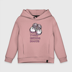 Толстовка оверсайз детская Pink boots, цвет: пыльно-розовый