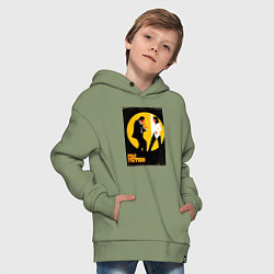Толстовка оверсайз детская Криминальное чтиво парный танец, цвет: авокадо — фото 2