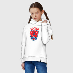 Толстовка оверсайз детская Sport soccer club, цвет: белый — фото 2