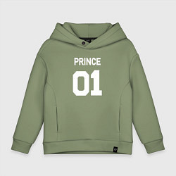 Толстовка оверсайз детская Футбольная надпись 01 принц, цвет: авокадо