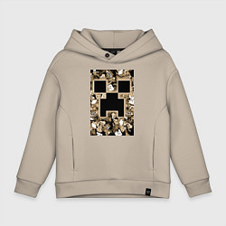Толстовка оверсайз детская Герои Minecraft, цвет: миндальный