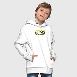 Толстовка оверсайз детская Ауч, цвет: белый — фото 2