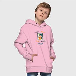 Толстовка оверсайз детская Счастье в кадре, цвет: светло-розовый — фото 2