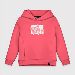 Толстовка оверсайз детская Ковбой на лошади, цвет: коралловый