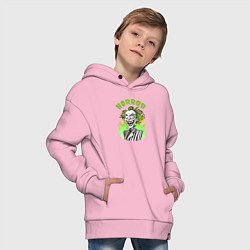 Толстовка оверсайз детская Битлджус - хоррор, цвет: светло-розовый — фото 2