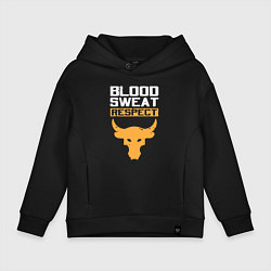 Толстовка оверсайз детская Blood sweet respect logo, цвет: черный