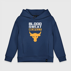 Толстовка оверсайз детская Blood sweet respect logo, цвет: тёмно-синий