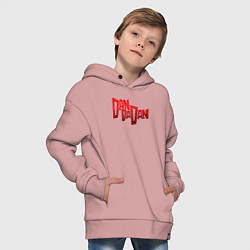 Толстовка оверсайз детская Dandadan Logo, цвет: пыльно-розовый — фото 2