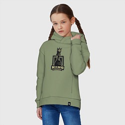 Толстовка оверсайз детская Стратегии короля, цвет: авокадо — фото 2