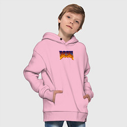 Толстовка оверсайз детская Doom logotype, цвет: светло-розовый — фото 2