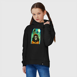 Толстовка оверсайз детская Скелет ведьмы - хэллоуин, цвет: черный — фото 2