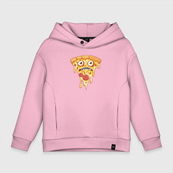 Толстовка оверсайз детская Pizza face, цвет: светло-розовый