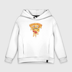 Толстовка оверсайз детская Pizza face, цвет: белый