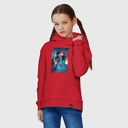 Толстовка оверсайз детская Дандадан: Момо Аясэ, цвет: красный — фото 2