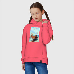 Толстовка оверсайз детская Ван-Пис Луффи, цвет: коралловый — фото 2
