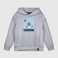 Толстовка оверсайз детская New York style, цвет: меланж