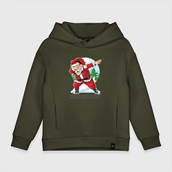 Толстовка оверсайз детская Dab Santa, цвет: хаки