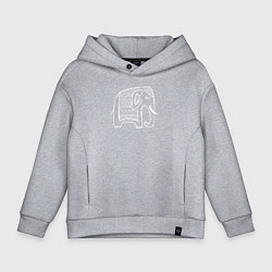 Толстовка оверсайз детская Индийский слоник, цвет: меланж