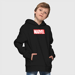 Толстовка оверсайз детская Marvel logo, цвет: черный — фото 2