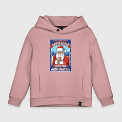 Толстовка оверсайз детская Santa Claus north pole, цвет: пыльно-розовый