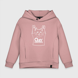 Толстовка оверсайз детская Ozzy Osbourne - cat rock, цвет: пыльно-розовый
