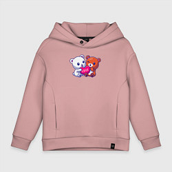 Толстовка оверсайз детская Teddy love, цвет: пыльно-розовый