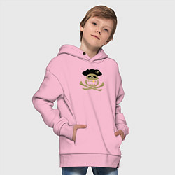 Толстовка оверсайз детская Веселый пират, цвет: светло-розовый — фото 2