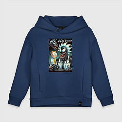 Толстовка оверсайз детская Morty and Rick - meme we are Venom, цвет: тёмно-синий