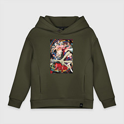 Толстовка оверсайз детская Dandadan: All Persons, цвет: хаки