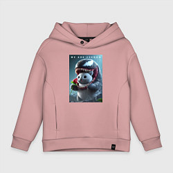 Толстовка оверсайз детская Kitten-Venom meme, цвет: пыльно-розовый