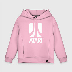 Толстовка оверсайз детская Atari logo white, цвет: светло-розовый