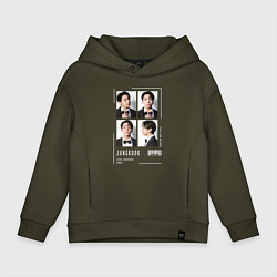Толстовка оверсайз детская Jungkook bts 4cut, цвет: хаки