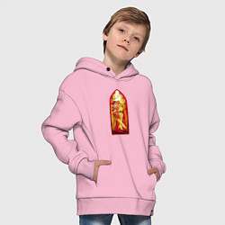 Толстовка оверсайз детская Космодесантник в арке, цвет: светло-розовый — фото 2