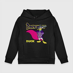 Толстовка оверсайз детская Чёрный плащ - Кряк Лапчатый, цвет: черный