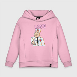 Толстовка оверсайз детская Дурка день влюбленных мем, цвет: светло-розовый
