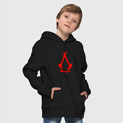 Толстовка оверсайз детская Assassins creed - shadows logotype, цвет: черный — фото 2