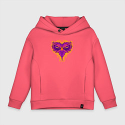 Толстовка оверсайз детская Violet owl, цвет: коралловый