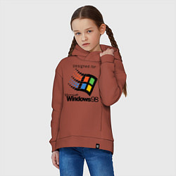 Толстовка оверсайз детская Предназначен для windows 98, цвет: кирпичный — фото 2
