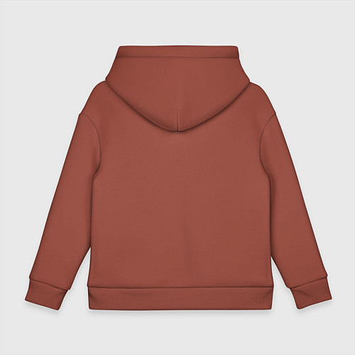 Детское худи оверсайз Лапка котика и сердечко / Кирпичный – фото 2