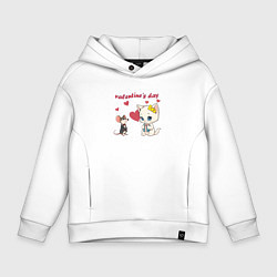 Толстовка оверсайз детская День святого Валентина, цвет: белый