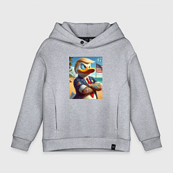 Толстовка оверсайз детская Donald Trump Duck - meme, цвет: меланж